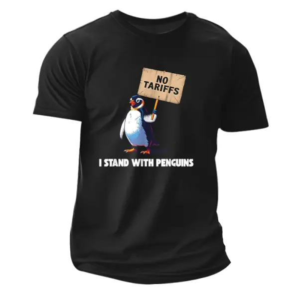 No Tariffs Penguin Protest Heard Island I Stand With Against Tariffs Penguin T-shirt - Wayrates.com 