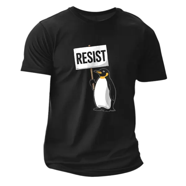 Penguins Against Tariff Funny Penguin No Tariffs Resist T-shirt - Wayrates.com 