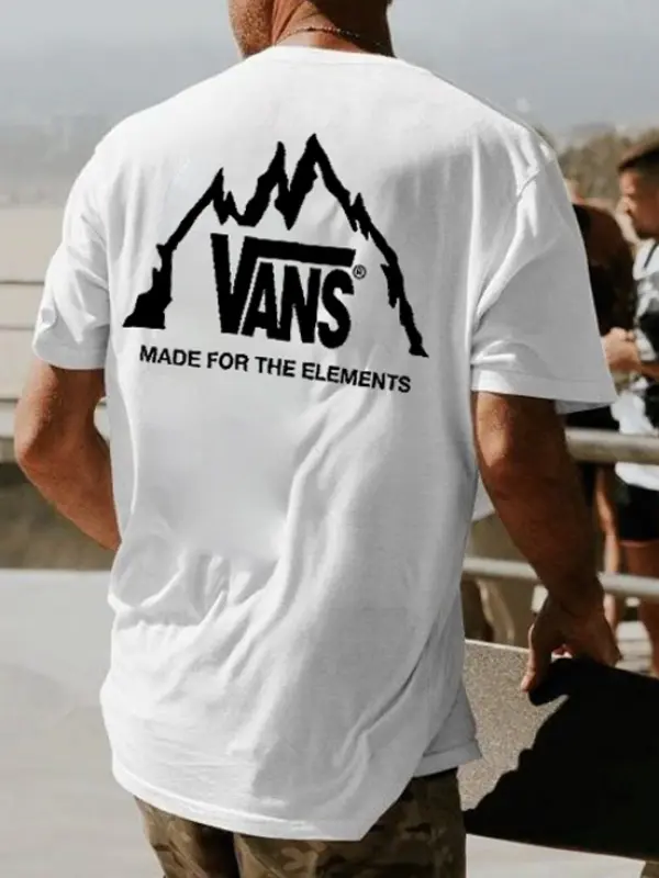 Vans Men's Vintage Mountain Surf Graphic Print Crew Neck Short Sleeve T-Shirt - Simplyion.com 