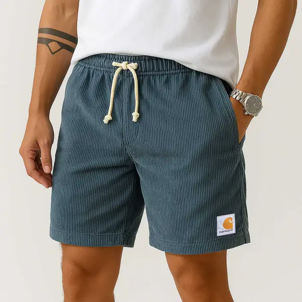 Men's Vintage Corduroy Surf Elastic Drawstring Shorts - Albionstyle.com 