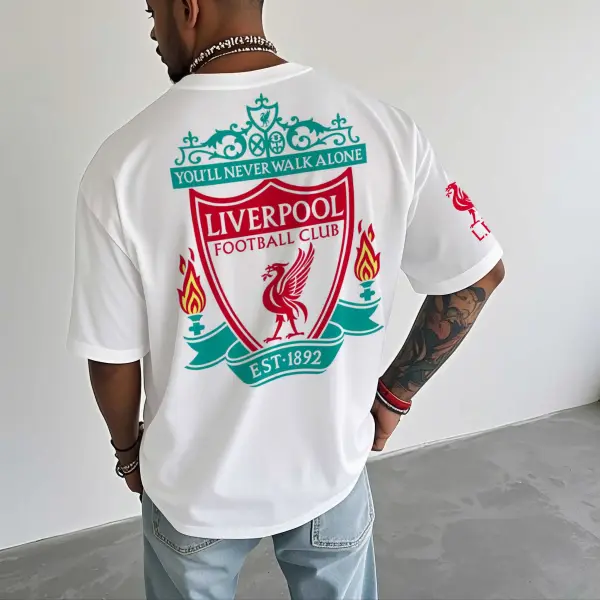 Unisex Football Club You'll Never Walk Alone Est 1892 Print Crew Neck Short Sleeve T-Shirt - Menzfolk.com 