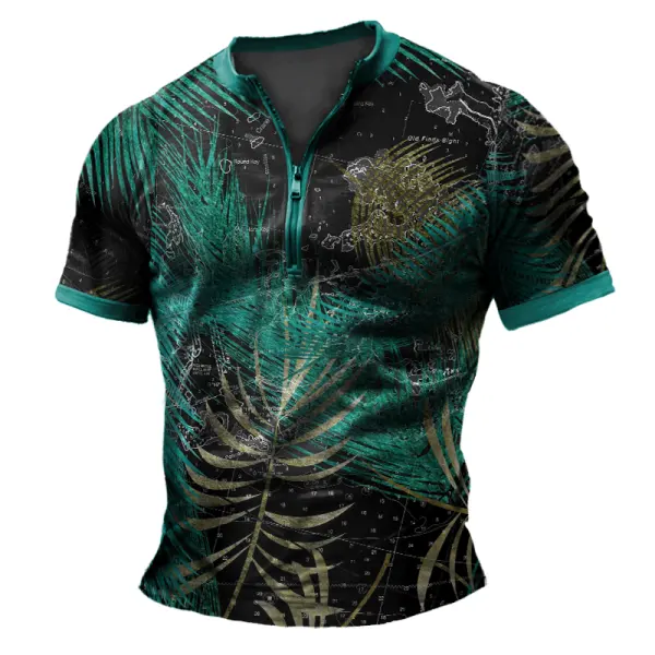 The Key West Midnight Style Camp Performance 1/3 Zipper Tee Only $23.99 - Elementnice.com 