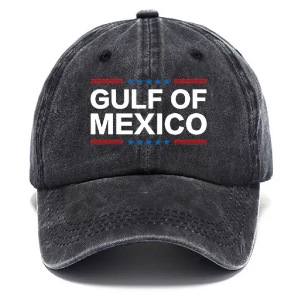 Gulf Of Mexico Unisex Washed Cotton Sun Hat Vintage Print Casual Cap - Elementnice.com 