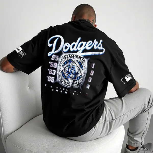 Oversize Los Angeles Baseball Stylish Black T-Shirt - Menzfolk.com 