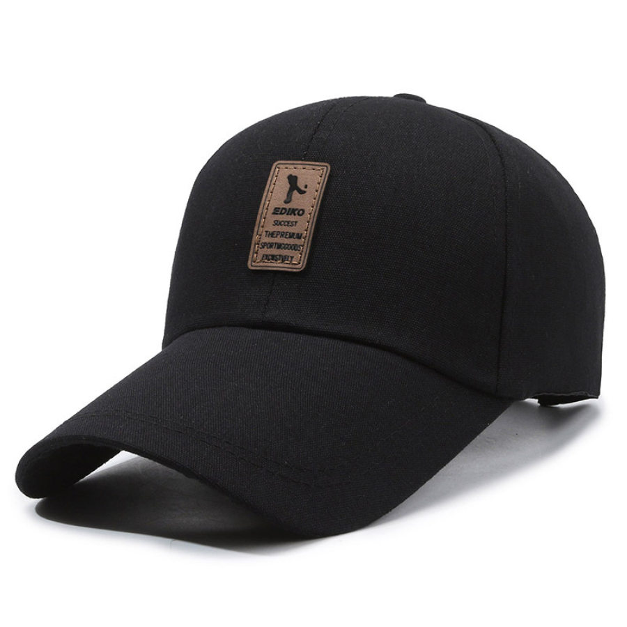 

Men's Outdoor Breathable Casual Leather Label Baseball Cap Sun Hat