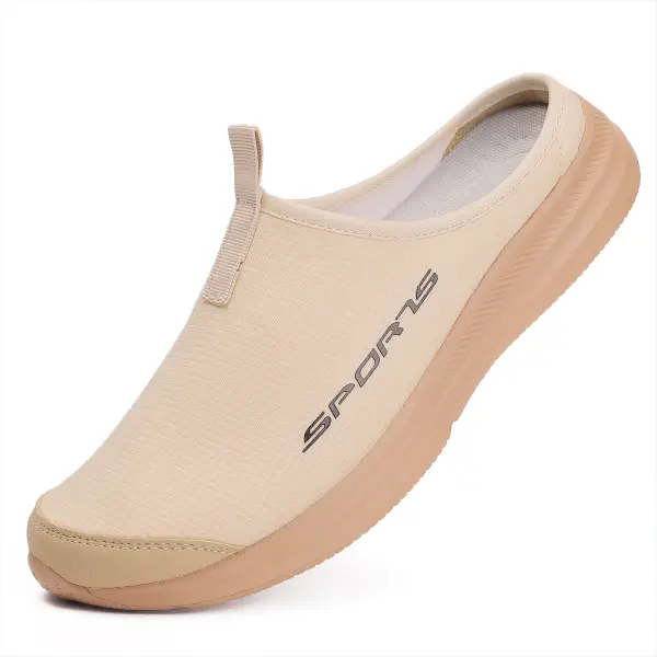 Breathable Lightweight Large Size Half-slip Sneakers Slip-on Casual Lazy Shoes Slippers Sandals - Rabclub.com 