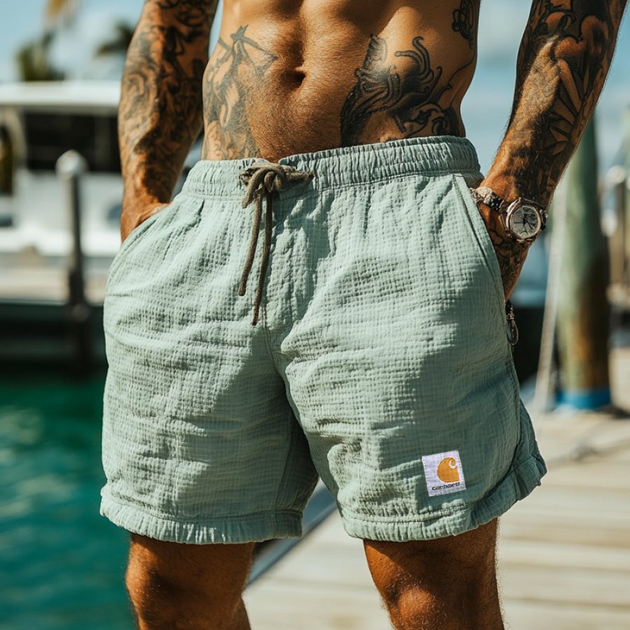 

Waffle Lightweight Drawstring Shorts For Summer Adventures