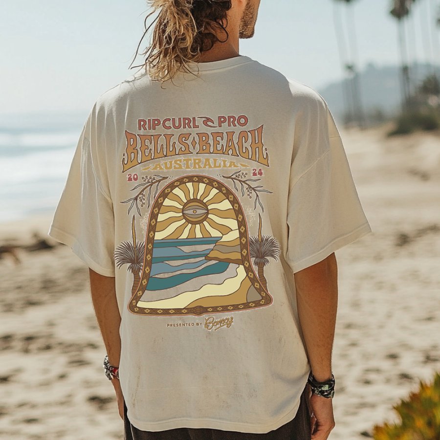 

2024 Australian Surfing Beach Graphic T-Shirt For Men