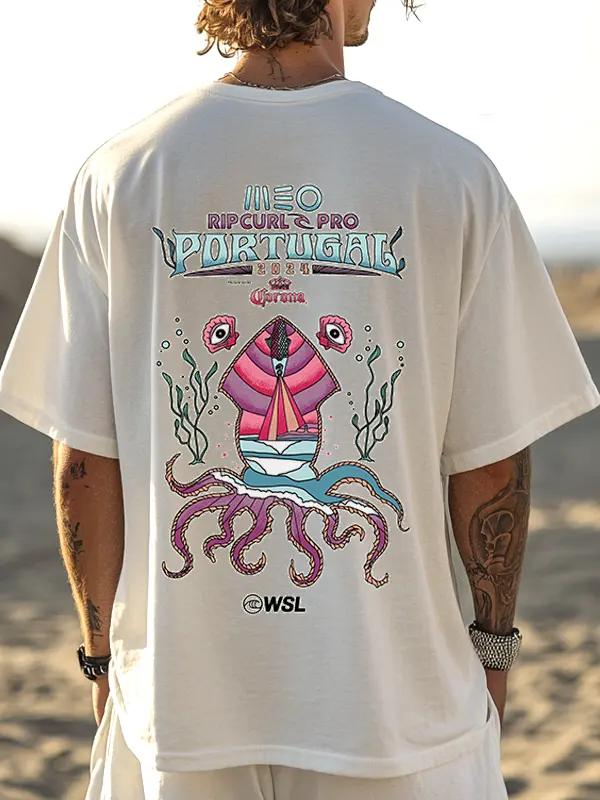 2024 Australian Pro Tugal Surfing Graphic Black T-Shirt For Men - Menbarn.com 