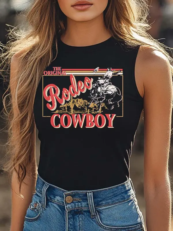 Women's Rodeo Western Cowboy Carter Print Tank Top - Pragmaace.com 