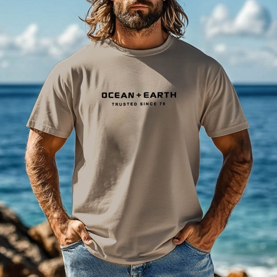

Men's Ocean Since 79 Surf Print Crew Neck Short Sleeve T-Shirt
