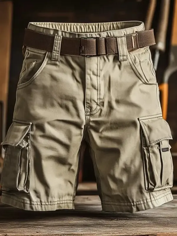 Men's Cargo Shorts With Adjustable Belt - Perfect For Outdoor Adventures - Pragmaace.com 