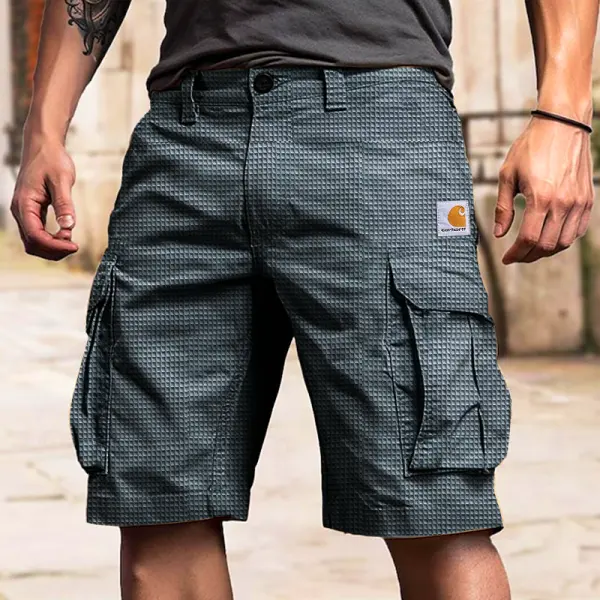 Men's Waffle Cargo Shorts With Multiple Pockets For Outdoor Activities - Wayrates.com 