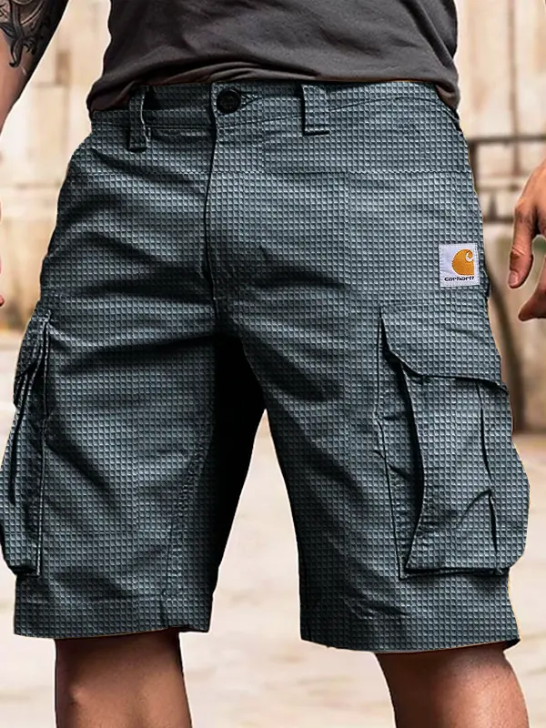 Carhartt Men's Waffle Cargo Shorts With Multiple Pockets For Outdoor Activities - Menbarn.com 