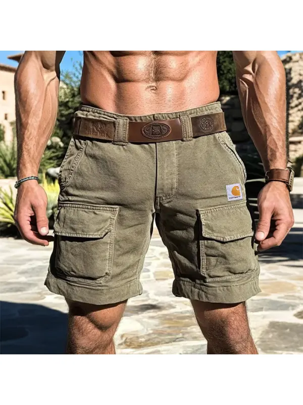 Cargo Shorts With Multi-Pockets And Adjustable Belt For Men - Anrider.com 