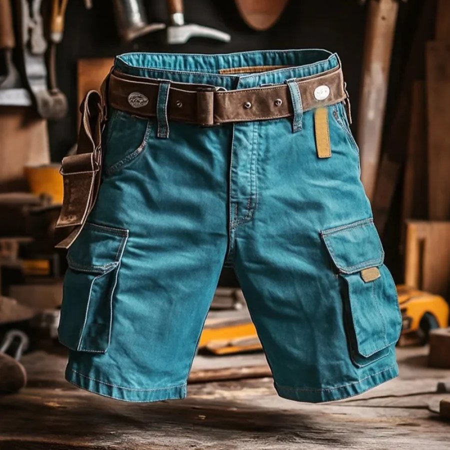 

Stylish Cargo Pants With Multi-Pockets And Adjustable Belt For Men