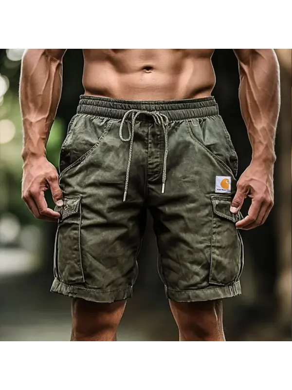 Men's Casual Drawstring Waist Cargo Shorts With Adjustable Fit - Anrider.com 