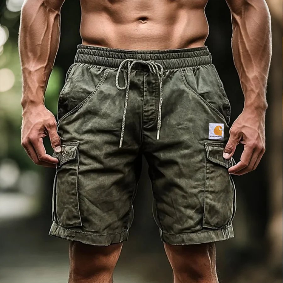 

Men's Casual Drawstring Waist Cargo Shorts With Adjustable Fit