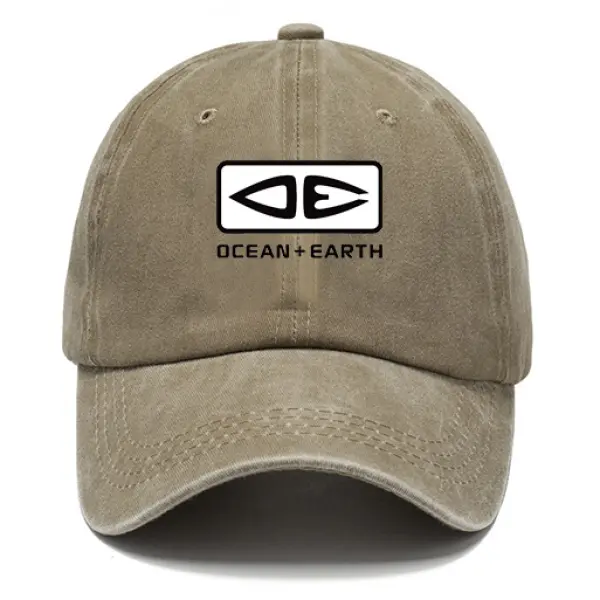 Surf Ocean Print Unisex Washed Cotton Sun Hat Vintage Print Casual Cap - Wayrates.com 