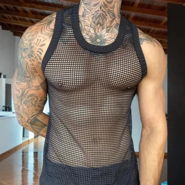 Stylish Mesh Tank Top For Men - Perfect For Summer And Casual Wear - Wayrates.com 