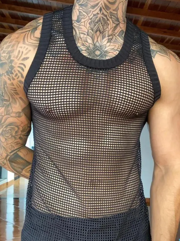 Stylish Mesh Tank Top For Men - Perfect For Summer And Casual Wear - Menbarn.com 