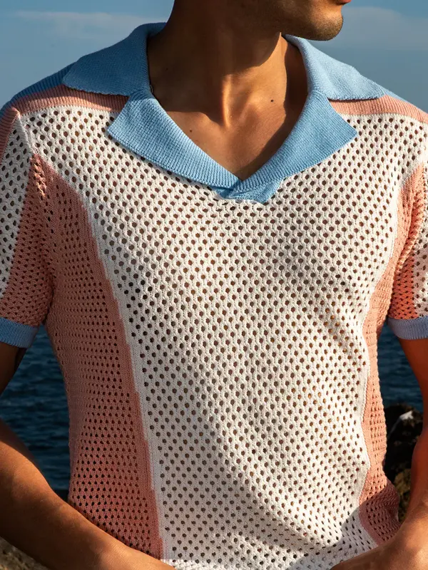 Stylish Mesh Polo Shirt For Summer Outings - Menbarn.com 