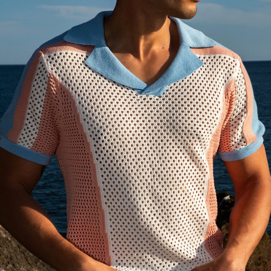 

Stylish Mesh Polo Shirt For Summer Outings