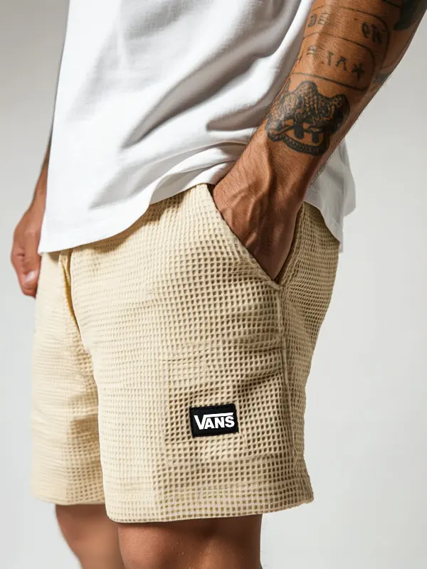 Waffle Texture Shorts For Men - Perfect For Casual Summer Outfits - Wantbright.com 