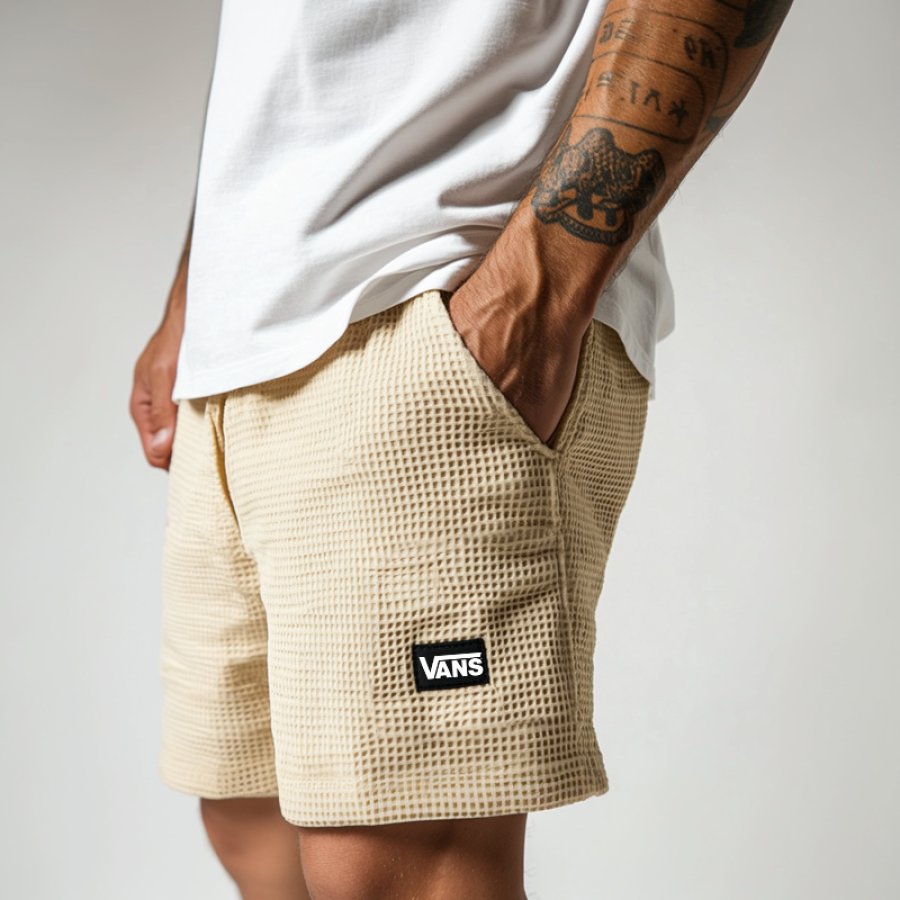 

Waffle Texture Shorts For Men - Perfect For Casual Summer Outfits