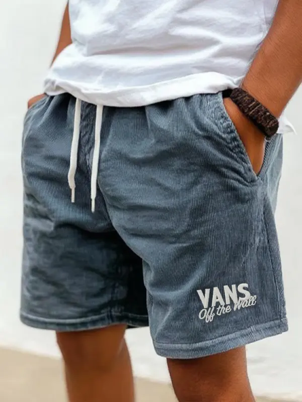 Vans Men's Athletic Shorts Retro Corduroy Surf 5 Inch Shorts Daily Casual Leather Label - Simplyion.com 