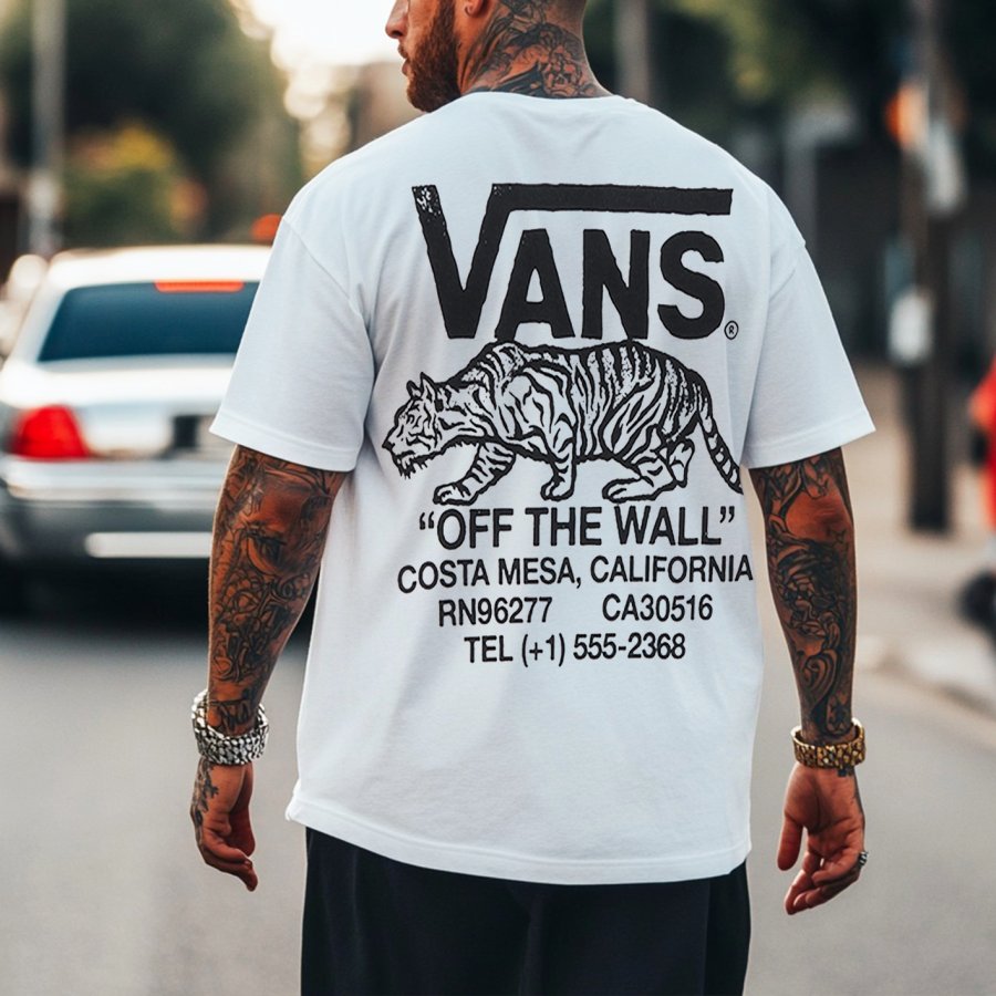 

Men's Vintage Surf Print Beach Loose Short Sleeve T-Shirt