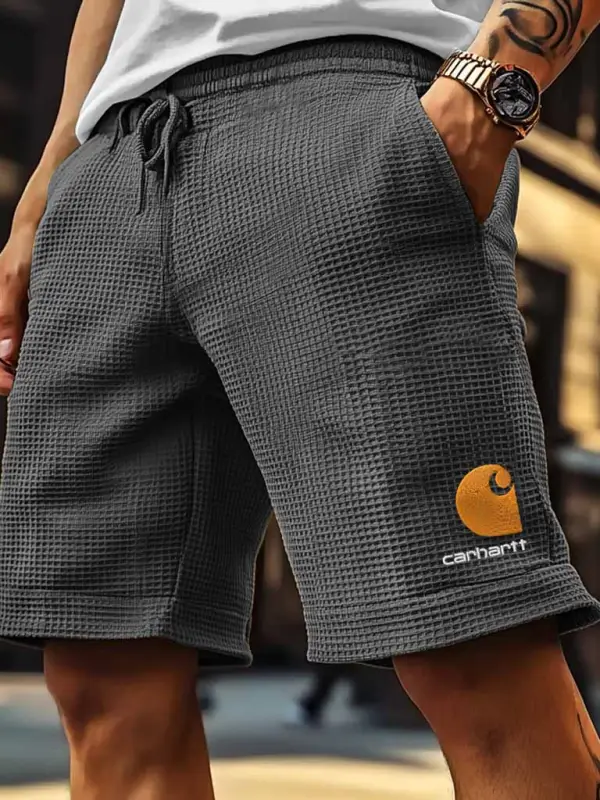 Carhartt Men's Cargo Shorts Waffle Knit Pocket Elastic Drawstring Surf Shorts - Menbarn.com 