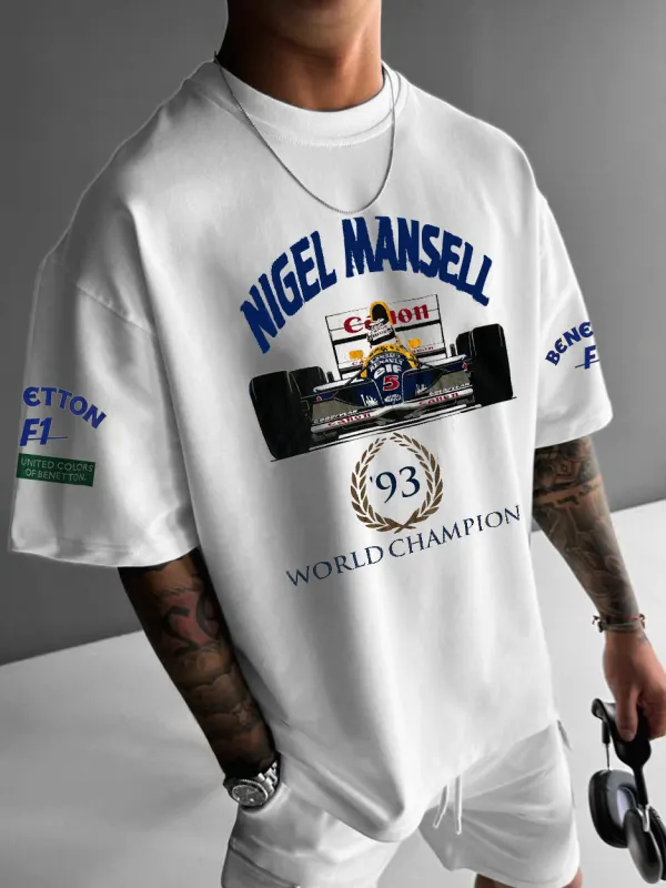 Men's Street Racing Loose Casual T-Shirt - Menbarn.com 