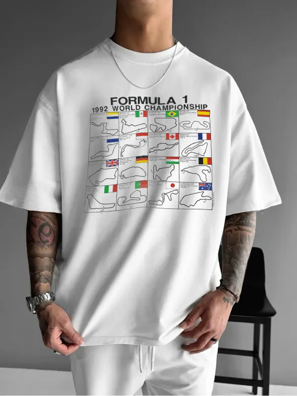 Men's Street Racing Loose Casual T-Shirt - Menbarn.com 