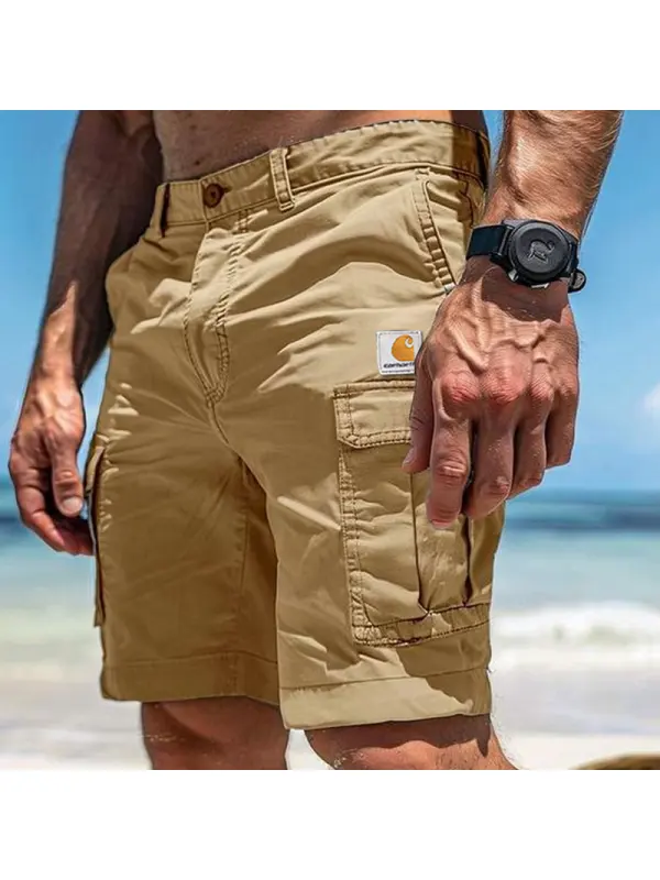Men's Casual Cargo Shorts With Adjustable Waistband And Multiple Pockets For Summer Outdoors - Ootdmw.com 