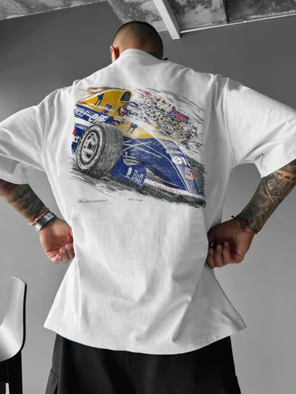 Men's Street Racing Loose Casual T-Shirt - Menbarn.com 