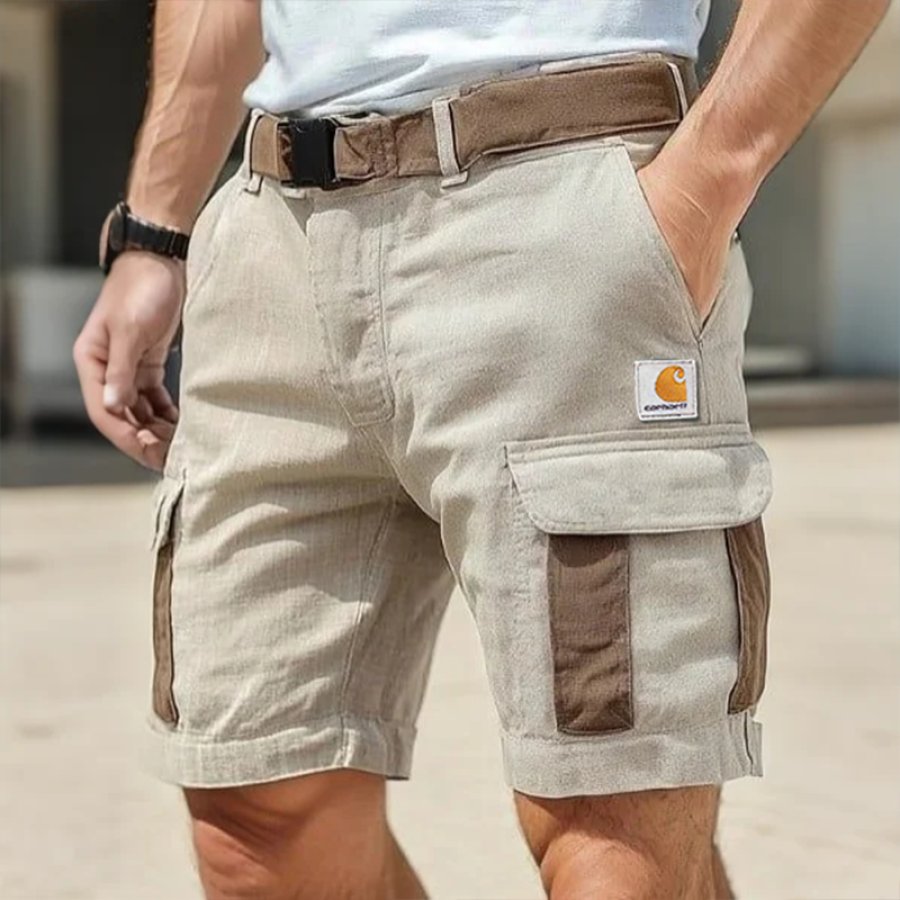 

Men's Cargo Shorts With Multi-Pockets And Adjustable Waistband For Outdoor Activities