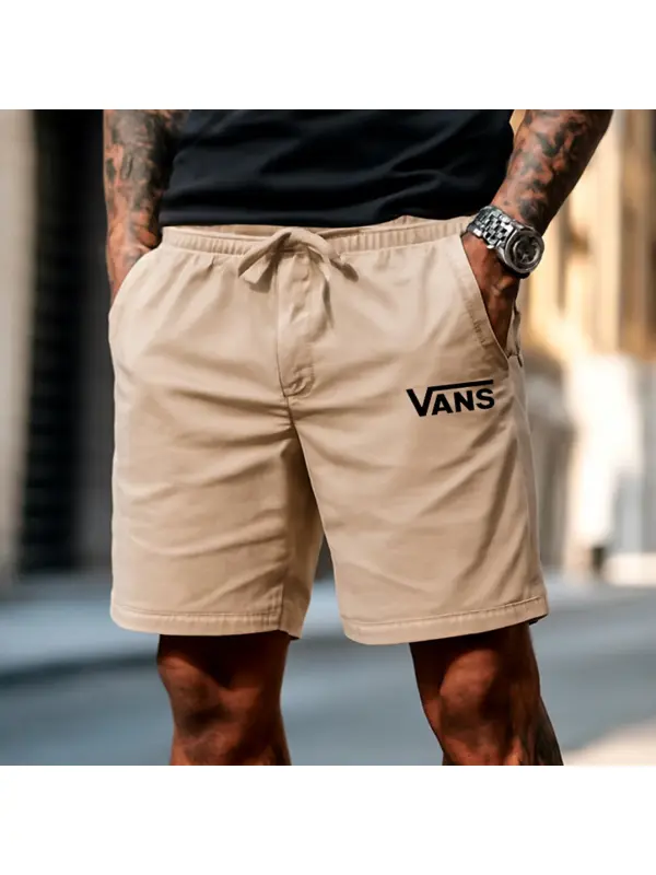 Men's Vintage Casual Relaxed Elastic Drawstring Athletic Shorts - Ootdmw.com 
