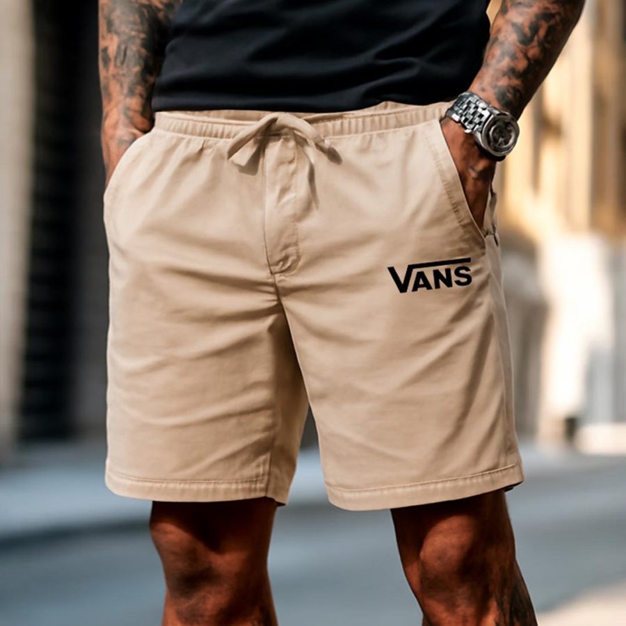 

Men's Vintage Casual Relaxed Elastic Drawstring Athletic Shorts