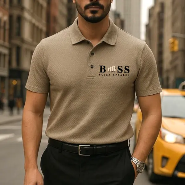 Stylish Khaki Short Sleeve Polo Shirt For Men - Perfect For Casual And Business Occasions - Wayrates.com 