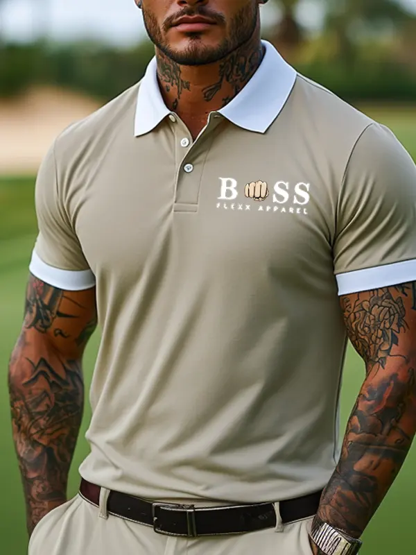 Stylish Light Khaki Short-Sleeve Polo Shirt For Men Perfect For Summer Outdoors - Simplyion.com 