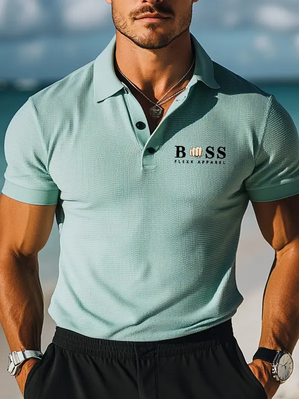 Stylish Mint Green Short-Sleeve Polo Shirt For Men - Perfect For Summer Beach Outfits - Wantbright.com 