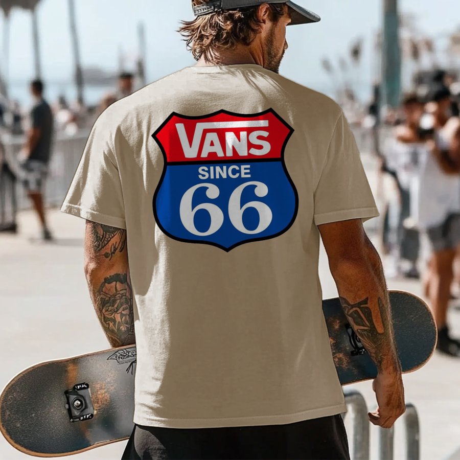 

Unisex Vintage Khaki Surf Print Knit Lightweight Mesh Surf T-Shirt - Perfect For Summer Outdoors