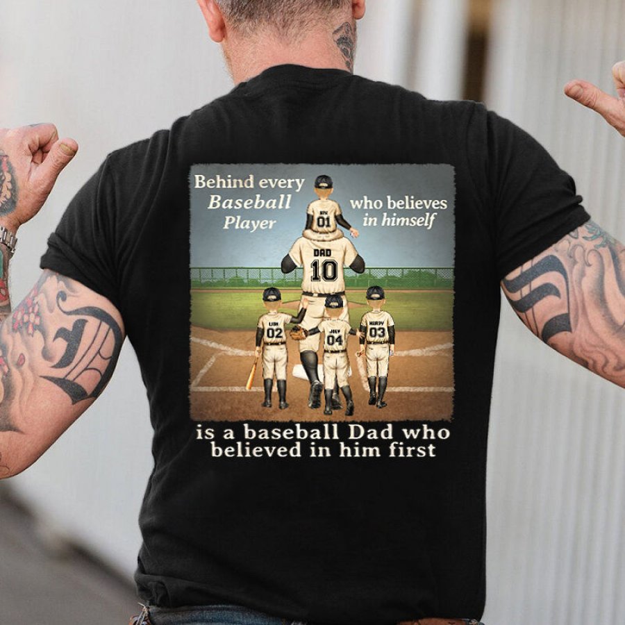 

Personalized T-shirt Custom Baseball Character Design Great Gift For Sport Fan Father's Day