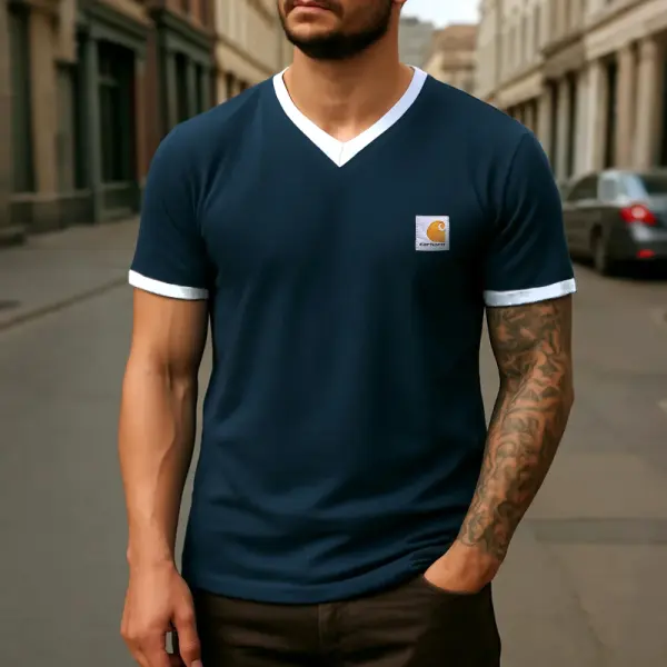 Stylish V-Neck T-Shirt For Men - Perfect For Casual And Urban Looks - Ootdyouth.com 