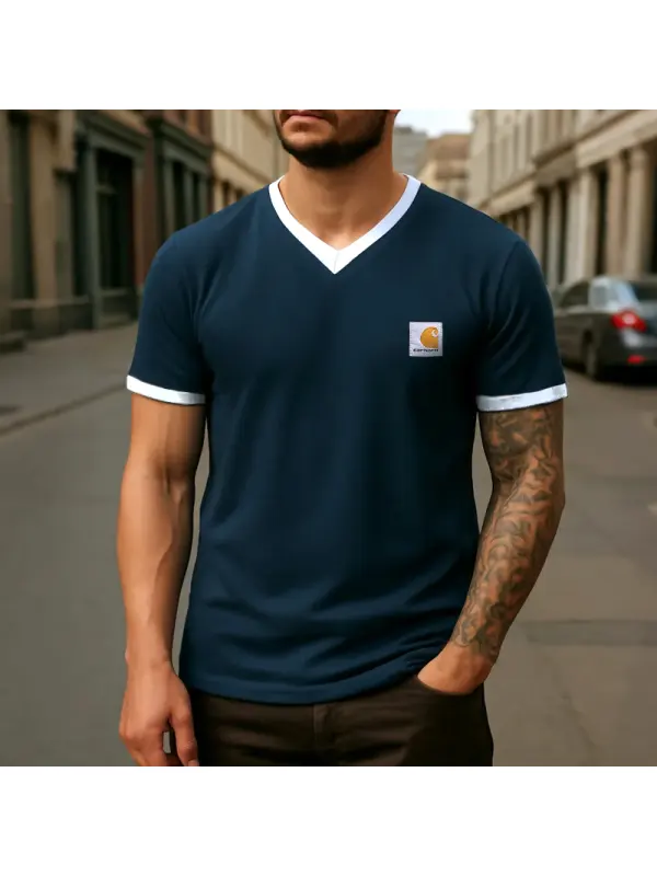 Stylish V-Neck T-Shirt For Men - Perfect For Casual And Urban Looks - Ootdmw.com 
