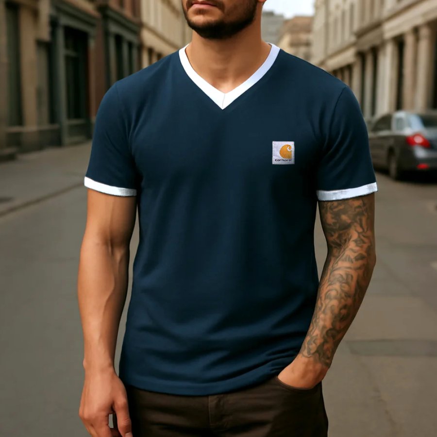 

Stylish V-Neck T-Shirt For Men - Perfect For Casual And Urban Looks