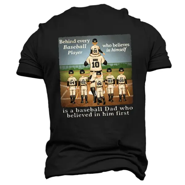Personalized T-shirt Custom Baseball Character Design Great Gift For Sport Fan Father's Day - Elementnice.com 