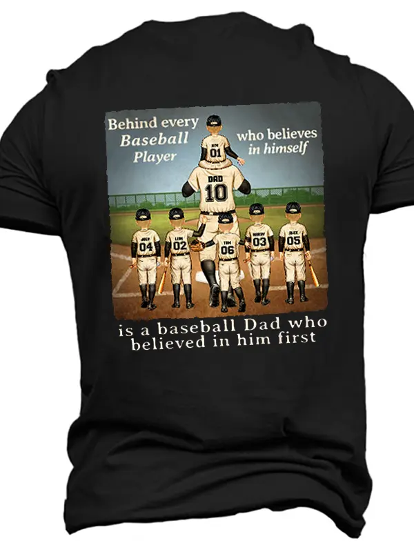 Personalized T-shirt Custom Baseball Character Design Great Gift For Sport Fan Father's Day - Rapidgar.com 