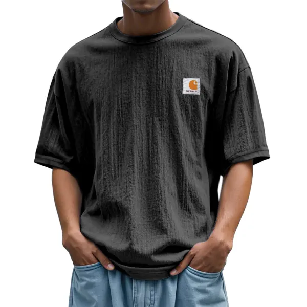 Men's Daily Loose And Simple Solid Color Round Neck Short-sleeved T-shirt - Spiretime.com 